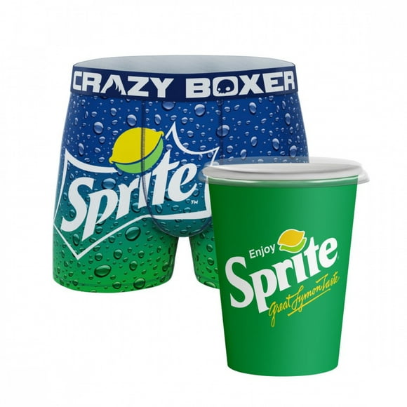 Crazy Boxers Sprite Refresher Boxer Briefs in Soda Cups-Small (28-30)