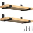 thumbnail image 1 of Paquete de 4 soportes para estante de pared de 10" (para tablero de 7"), hierro negro resistente, flotante para chimenea, cocina y baño, 1 of 5