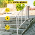 thumbnail image 6 of BENTISM Wrought Iron Handrail Picket Fits 3 or 4 Steps Stair Railing Outdoor Steps, 6 of 10