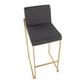 thumbnail image 3 of Fuji Contemporary High Back Barstool In Gold Steel And Charcoal Fabric - Set Of 2, 3 of 8