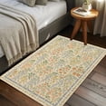 thumbnail image 2 of Bedliving 2' x 3' Washable Small Area Rug, Beige Vintage Floral Low Pile Accent Mat for Entryway Bedside, 2 of 7