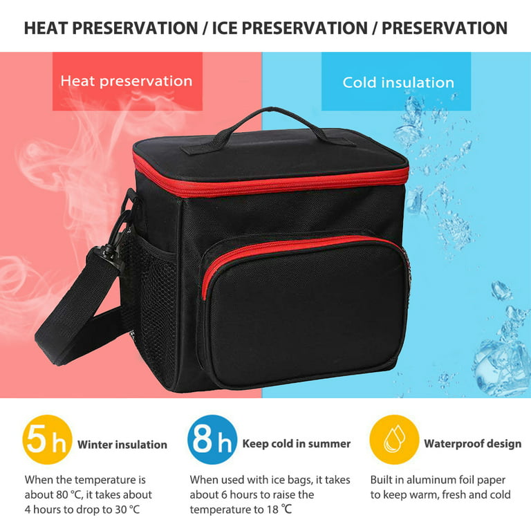 NIUTA Lunch Bag for Women, Men, Leakproof Thermal Reusable Lunch Box for  Adult & Kids, Lunch Cooler Tote with Shoulder Strap for Office Work  (Hibiscus) 
