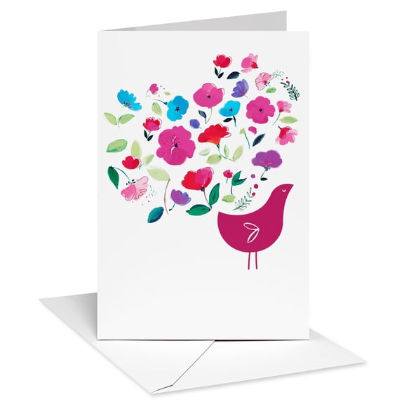 American Greetings Blank Thinking of You Card for Friend (Floral Bird Design)