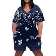 thumbnail image 2 of Drses Women's Summer Casual Rompers Short Sleeve Oversized Workout Athletic Tee Romper Loose Onesie Shorts, 2 of 5