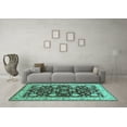 thumbnail image 3 of Ahgly Company Indoor Rectangle Oriental Turquoise Blue Industrial Area Rugs, 2' x 5', 3 of 4