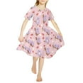 thumbnail image 2 of Yuyamidu Koala Dress Girls Short Sleeve Dress Soft Round Neck Pleated Dress Kids Strawberry Twirly Skater Dress Lightweight Summer Party Dresses 13-14 Years, Pink, 2 of 6