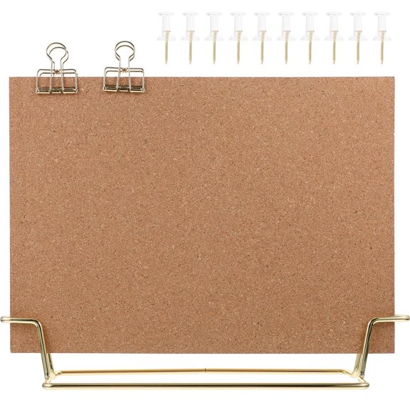 Estbridge Desktop Cork Board with Stand Double Sided Memo Board for Home Office