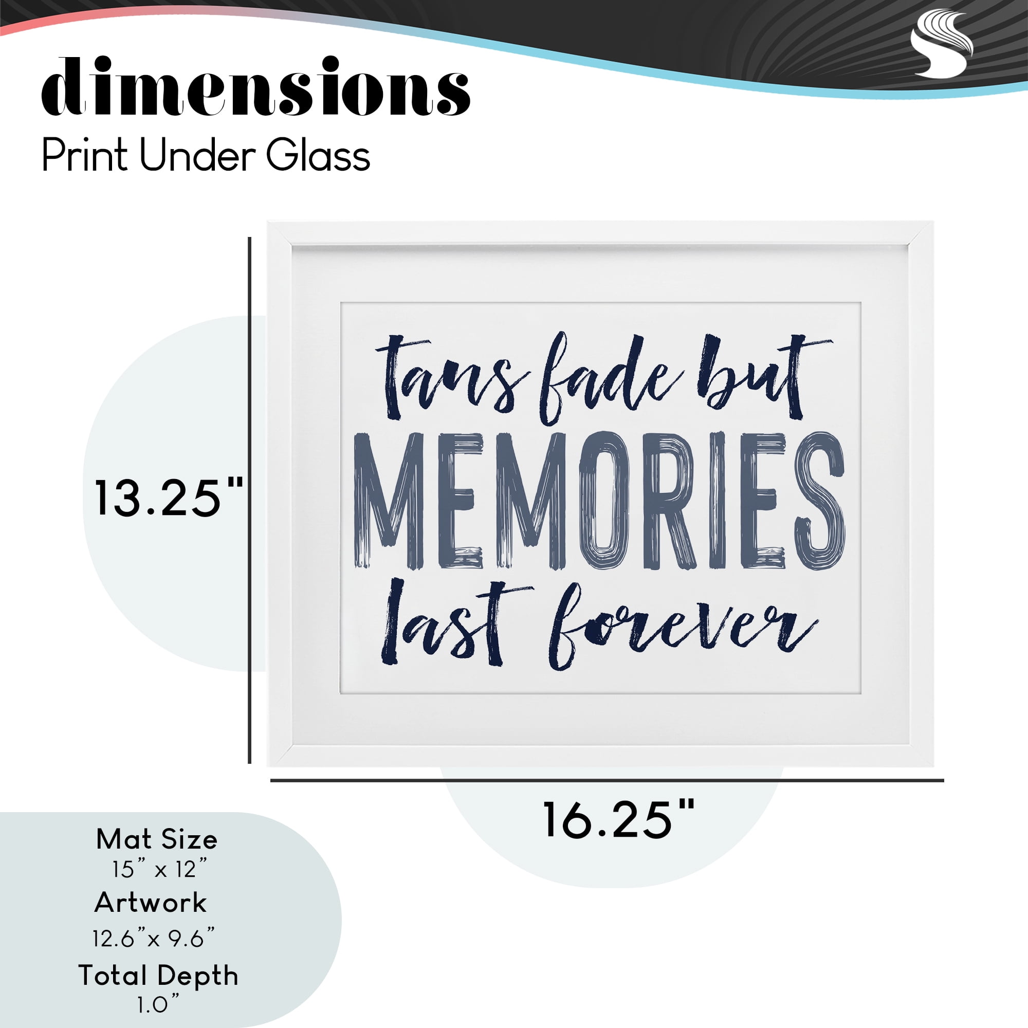 Summer Memories Last Forever White Framed Print Under Glass, design by Lettered and Lined