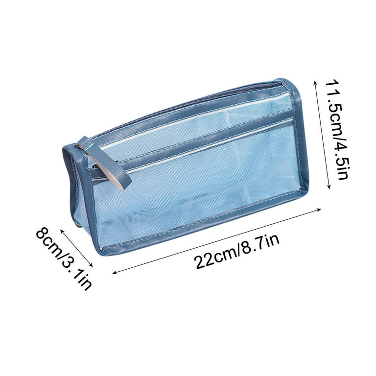 Small Mesh Clear Zipper Pouch (Blue) Accessory