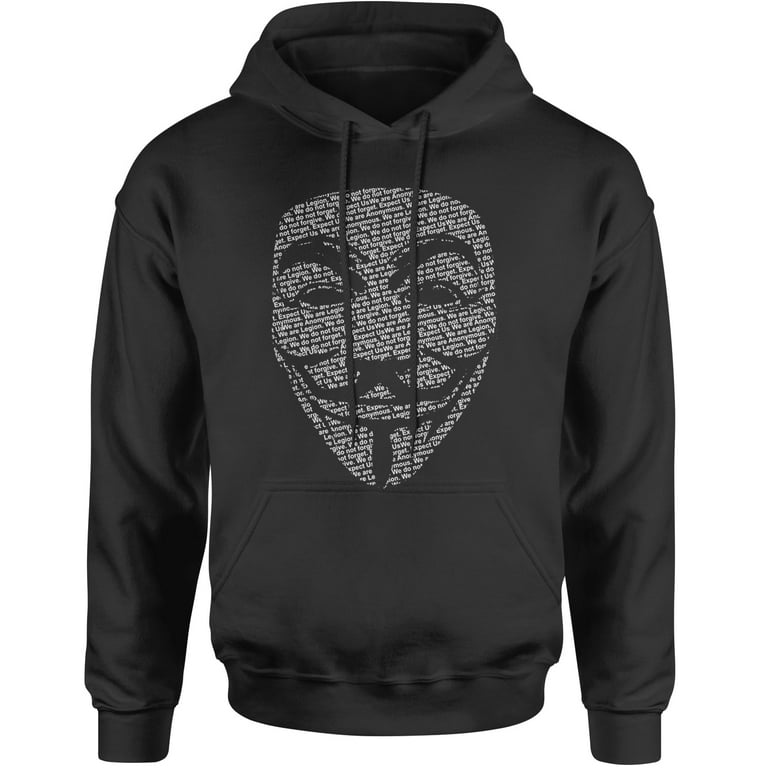 V For Vendetta Anonymous Mask Adult Hoodie Sweatshirt