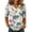 Army Green, variant on Tropical Print V-Neck Top for Women, 3/4 Sleeve Hawaiian Tunic Shirt - Soft Lightweight Pullover Blouse with Curved Hem Green XXL