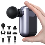 Mini Massage Gun Deep Tissue, Portable Handheld Massager with 9 Massage Heads, 5-Speed Brushless Muscle Massager, Quiet Massage Gun for Neck & Back, Home & Office Use, Gift for Men & Women