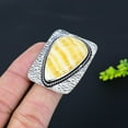 thumbnail image 2 of Natural Yellow Aventurine Gemstone 925 Sterling Silver Gift Jewelry Ring Size 8, 2 of 2