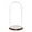 Dark Mahogany Veneer Base, variant on Plymor 11.75" x 23" Glass Display Dome Cloche (no Base)
