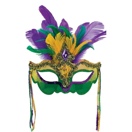 Mardi Gras Party Feather Venetian Mask