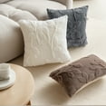 thumbnail image 5 of Unique Bargains Pack of 2 Leaf Jacquard Plush Pillow Covers for Bedroom 20" x 12" White, 5 of 7
