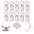 thumbnail image 3 of CIMAXIC 10PCS Rectangular Tag Key Chain Metal Blank Keychain License Plate Number Anti-lost Tag Fashion Pendants Keyring for Bag Car Key (Silver),2.95"X0.98"X1.06", 3 of 5