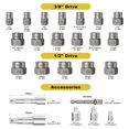 thumbnail image 2 of Kit extractor de pernos ANPUDS, 24 piezas, 1/2 y 3/8, Drive Impact, 2 of 7