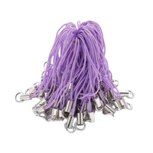 100 correas colgantes para teléfono móvil, para MP3, MP4, llaveros y cámaras. Púrpura claro