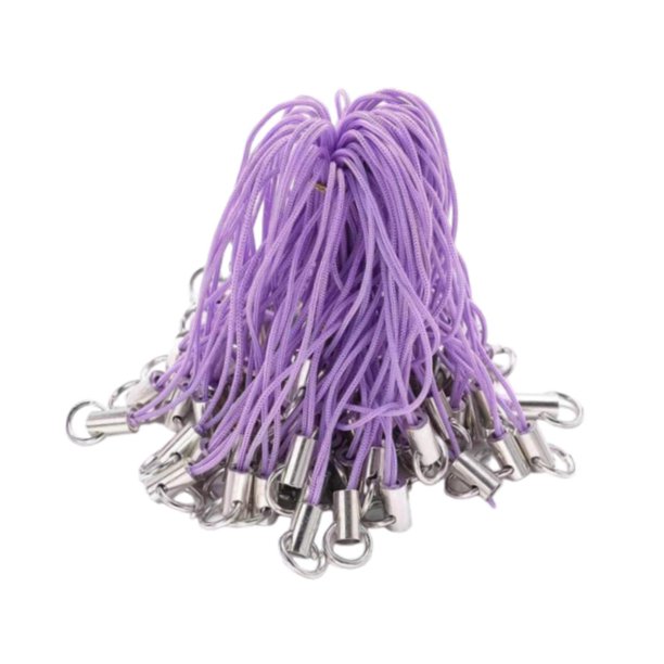 100 correas colgantes para teléfono móvil, para MP3, MP4, llaveros y cámaras. Púrpura claro