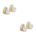 thumbnail image 3 of sweethay 1 par de pendientes de Clip de cristal de perla para niñas, joyería de boda para mujeres, pendientes sin para mujeres, Type1 NO1, 3 of 6