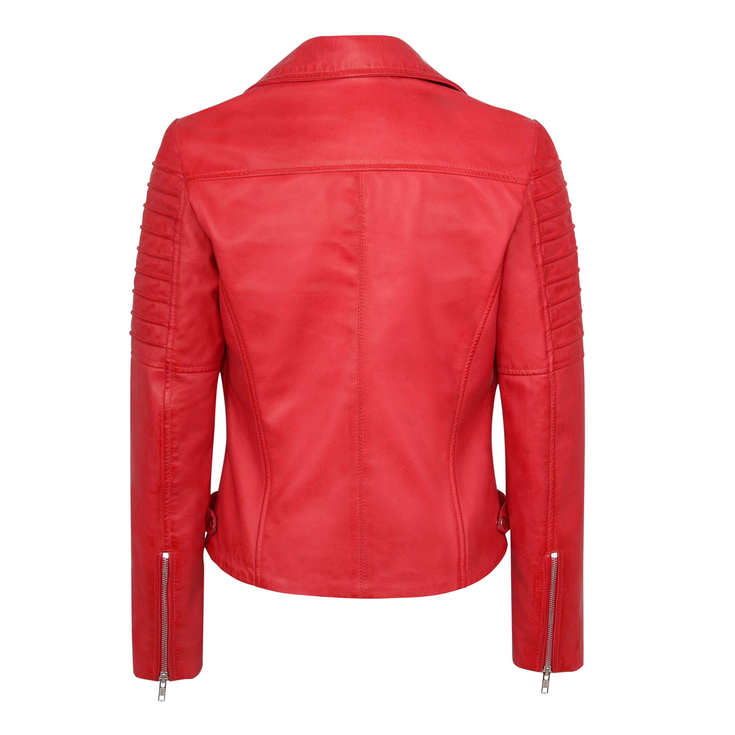 Womens Leather Jacket Motorcycle Biker Bomber Real Lambskin Leather Jacket for Women