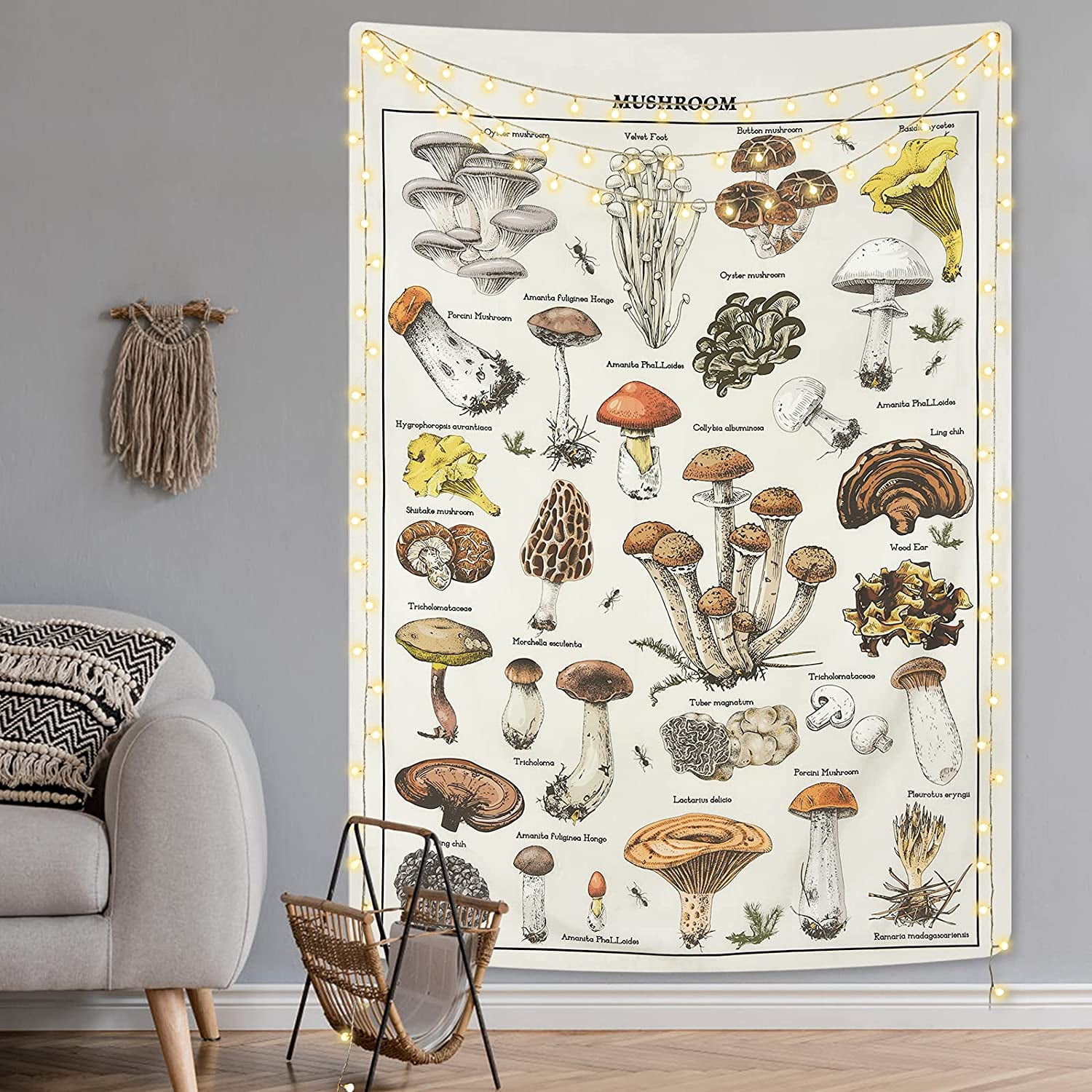 Vintage mushroom tapestry hotsell