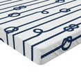 thumbnail image 2 of Ambesonne Navy Fitted Sheet 2 Pcs Set, Sea Marine Nautical Knots, Twin, Navy Blue and White, 2 of 3