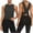 Black, variant on Womens Workout Shirts Open Back Cropped Yoga Tank Tops Backless Sleeveless Shirt Going out Gym Clothes