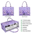 thumbnail image 2 of Large Capacity Tote Bag,Purple Butterfly Flower Pattern Handbag Fashion Luxury Tote Bag,15.7"x13"x 5.1" Inches,Laptop Compatible, 2 of 6