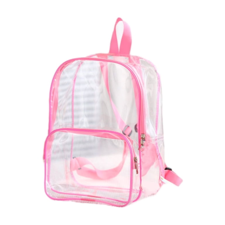 Kids Transparent Backpack - Heavy Duty PVC Water-Resistant Clear Backpack With Reinforced Straps