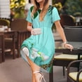 thumbnail image 3 of Easygdp Tropical Pineapple para Vestido Transpirable de Mujer, Vestido Suelto de Manga Corta con Pliegues y Bolsillos para el Verano, 3 of 6