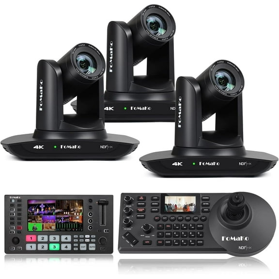 FoMaKo 4K 20X PTZ Camera HDMI, AI Auto-Tracking,for Church Worship Education Conference Events,NDI 6 & NDI HX3 Certified(K20UH X3 M3 KC608 Pro)