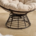 thumbnail image 5 of Seizeen Papasan Chair, Rattan Reading Chair for Outdoor Indoor, 360° Swivel Circle Chair with Cushion and Frame, Patio Porch Pool Furniture Chair for Garden Deck, 5 of 8