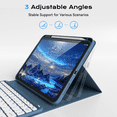 thumbnail image 5 of Aoub for iPad (A16) 11th 10th Generation Case with Keyboard, 7-Colors Backlit, Folio Cover with Pencil Holder, Multi-Touch Trackpad, Detachable Keyboard for iPad 11/10.9-inch 2025/2022, Navy, 5 of 6