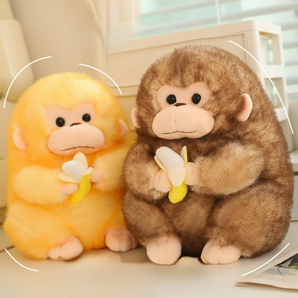 New Toddler Toys 23Cm Simulated Golden Monkey Toy Eating Bananas for Boys and Girls Holiday Birthday Gifts Pranks Funny Toys Soothing Sleep