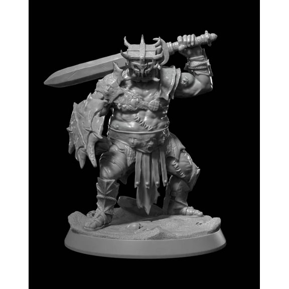 Warlord Orc Champion – 32mm  75mm Miniature for Tabletop RPGs