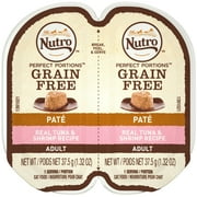 Nutro Perfect Portions Grain Free Real Tuna & Shrimp Recipe Pat\Xc3\Xa9 Adult Wet Cat Food, (24) 2.64 Ounce Twin-Pack Trays