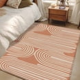 thumbnail image 4 of Kitchen Mats for Floor 3x5 Ft, Line Texture Non Slip Area Rugs for Kitchen Bedroom Entryway, Orange Abstract Art Retro Washable Carpet Runner Rug Floor Mats for Bedroom Home Decor, 4 of 8
