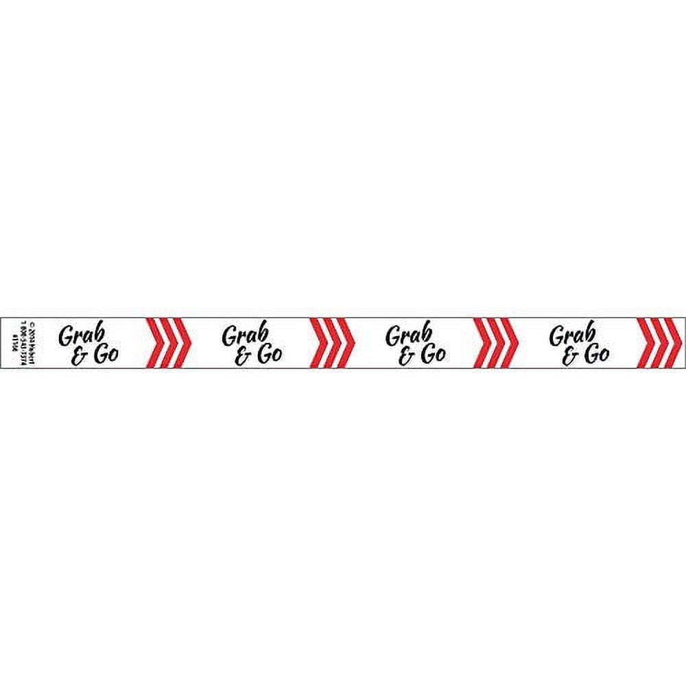 HUBERT Grab N Go Tamper Evident Tape for Deli Containers Merchandising Food Tape Red Chevron - 1"W x 500 ft Roll