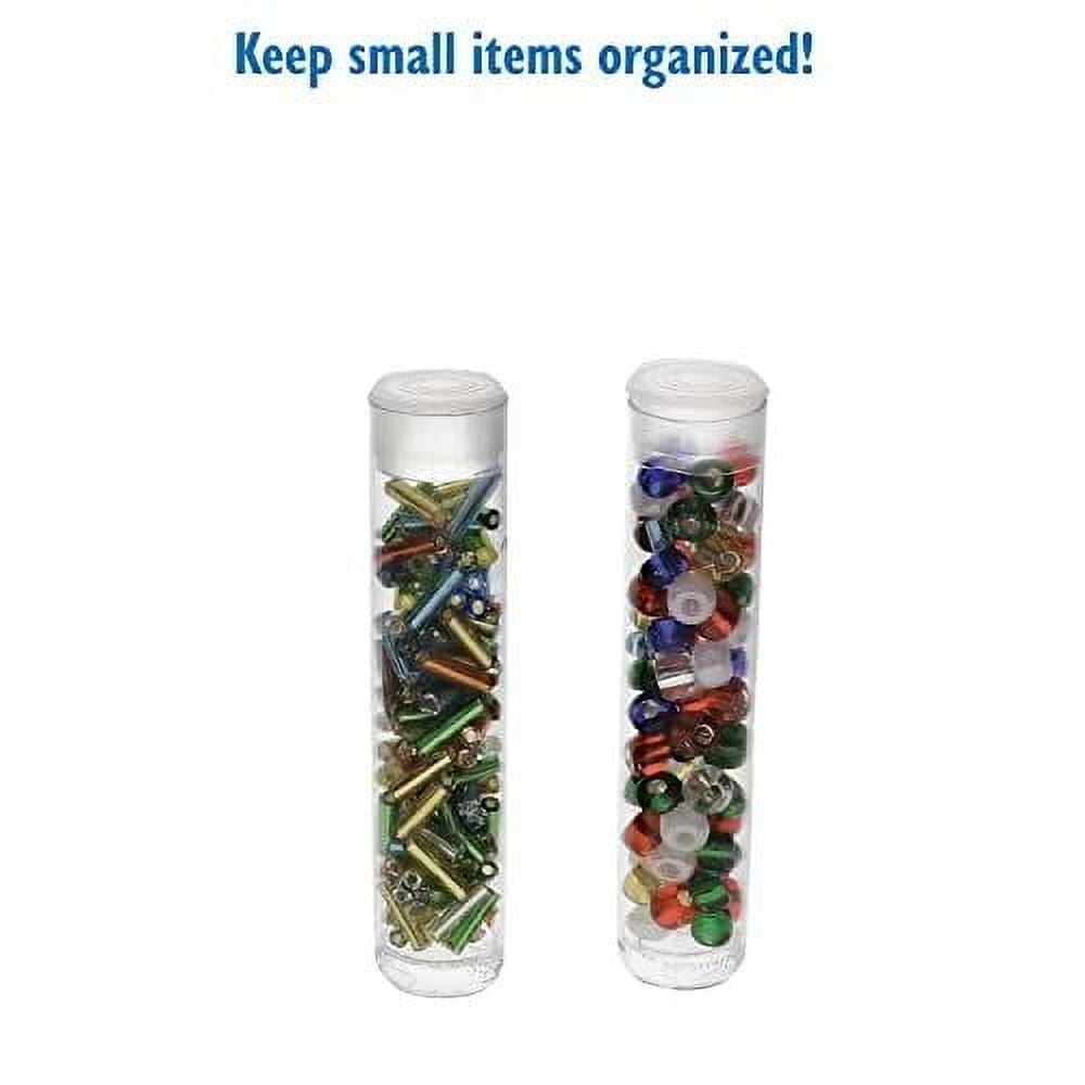 The Beadsmith Clear Plastic Tubes - 2-Inch-Long Round Tubes, 3/8 Inches in Diameter - Flat Caps - Use for Beads, Bath Salts, Wedding & Party Favors, Home or Office Storage - Bag of 100