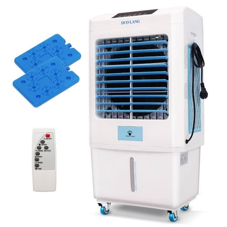 Portable Evaporative Air Cooler w/Remote Control & Ice Boxes - Fan ,Air Humidifier,Air Conditioner, Air Purifier - 3 Speeds Ideal for Supermarket ,Restaurant ,Warehouse,Outdoor Exhibition