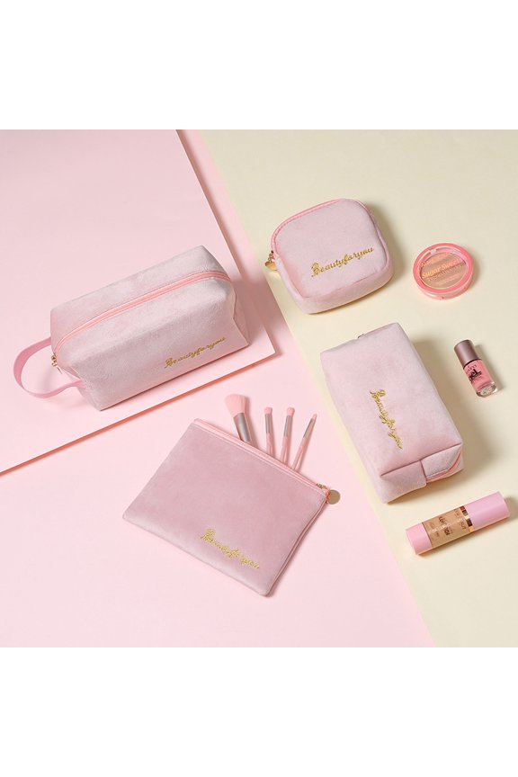 Vintage fleece pouch portable small carry-on makeup lipstick bag high face value storage bag