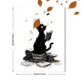 thumbnail image 3 of UXIEQU Black Cat Reading Canvas Wall Art Print 15.75x11.81 Inches, 3 of 8