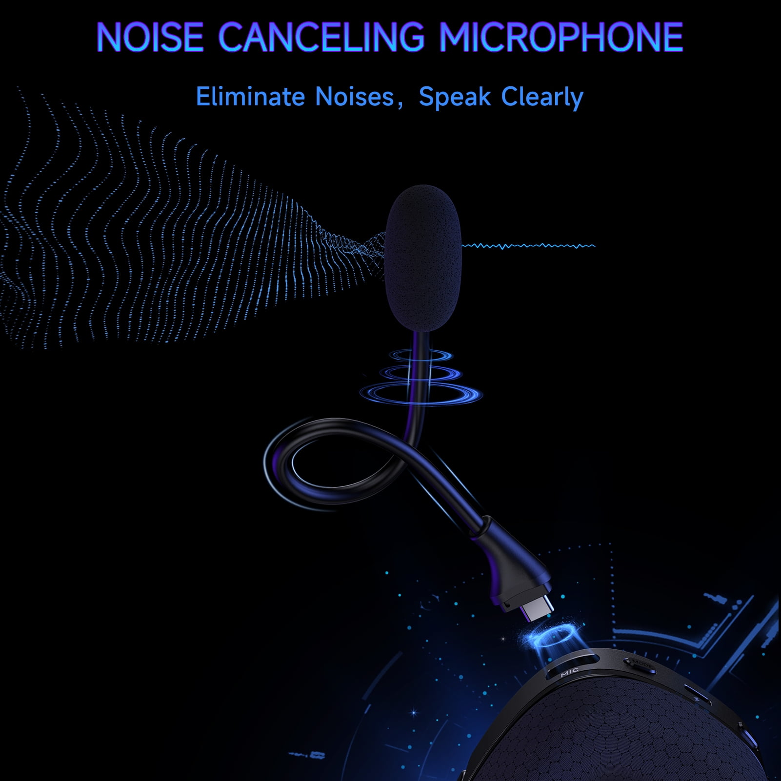 FFN 2.4GHz Wireless Gaming Headset for PS5, Bluetooth PS5 Headset with Microphone Noise Canceling, 3.5mm Wired Mode for Xbox Series, Black