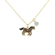 Brilliance Fine Jewelry 14KT over Sterling Crystal Horse Necklace