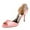 Pink, variant on Women Bejeweled Heel Open Toe D'Orsay Stiletto Heels Satin Pumps Sparkling Crystal Bridal Wedding Shoes Size 5 Red