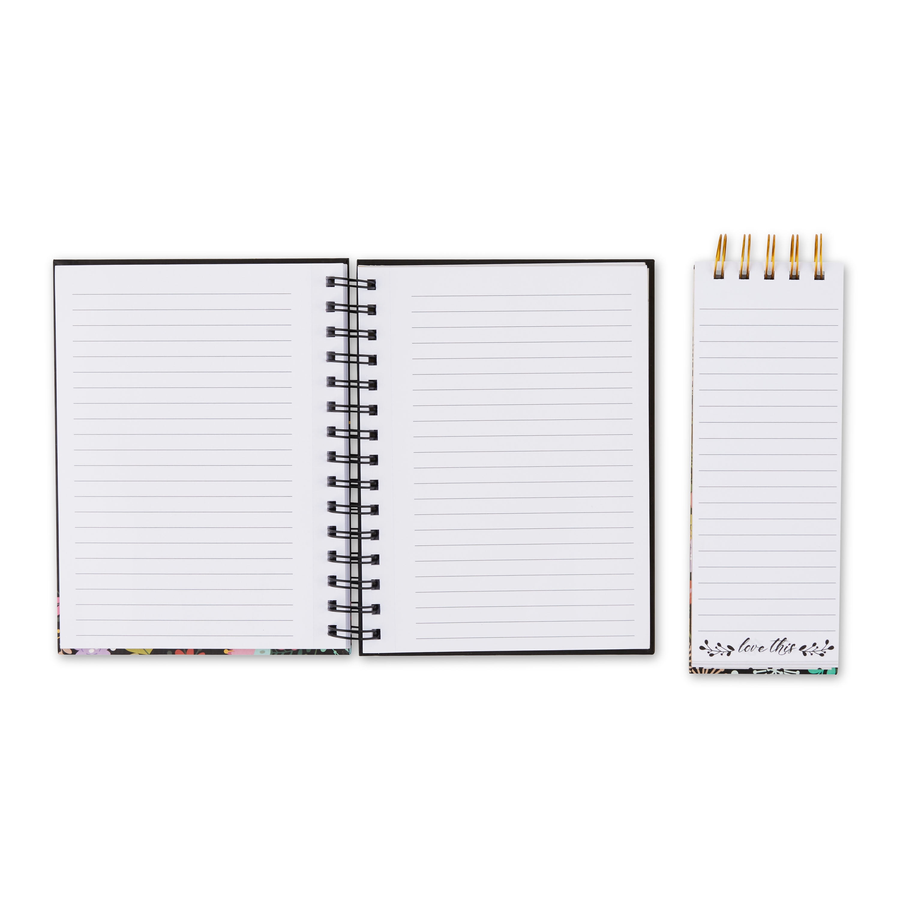 Pen+Gear Stationery Gift Sets, Black Ditsy Floral, Ruled Paper, Journal, Notepad, Sticky Notes