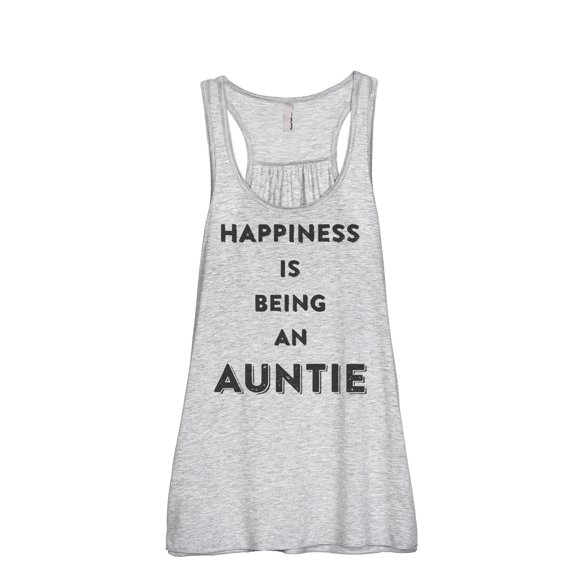 Thread Tank Happiness Auntie Women's Sleeveless Flowy Racerback Tank Top Sport Grey Medium