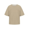 thumbnail image 5 of YunPes Tween Girls Oversized Short Sleeve Baggy Solid Crewneck T-shirt Kids Summer Quick Dry Lightweight Casual Tops, 5 of 7